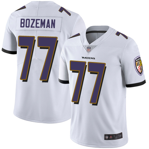 Baltimore Ravens Limited White Men Bradley Bozeman Road Jersey NFL Football 77 Vapor Untouchable